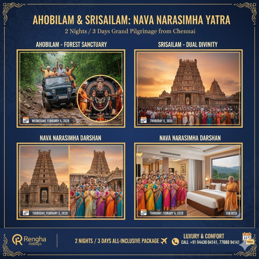 Ahobilam & Srisailam Nava Narasimha Yatra – 3 Days from Chennai 2026
