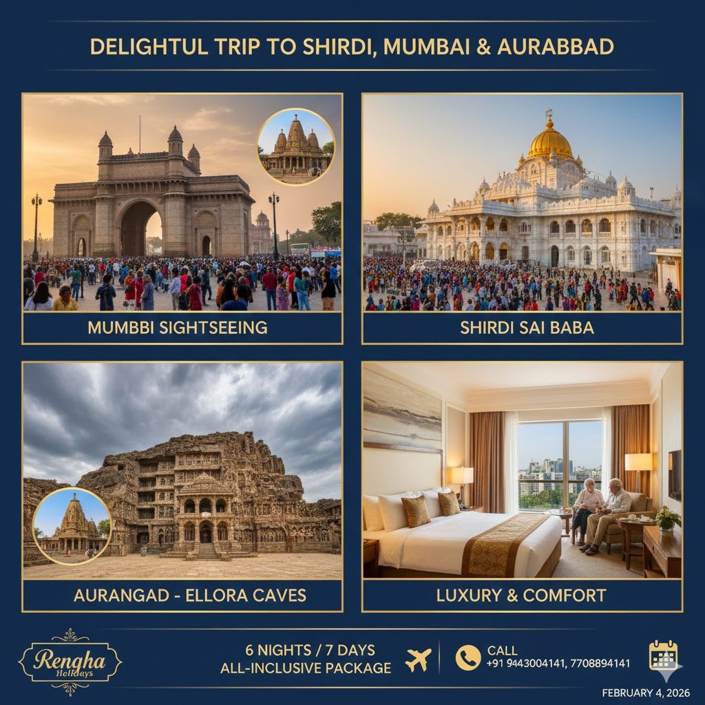 Delightful Maharashtra: Mumbai, Shirdi & Aurangabad – 6 Nights / 7 Days 2026