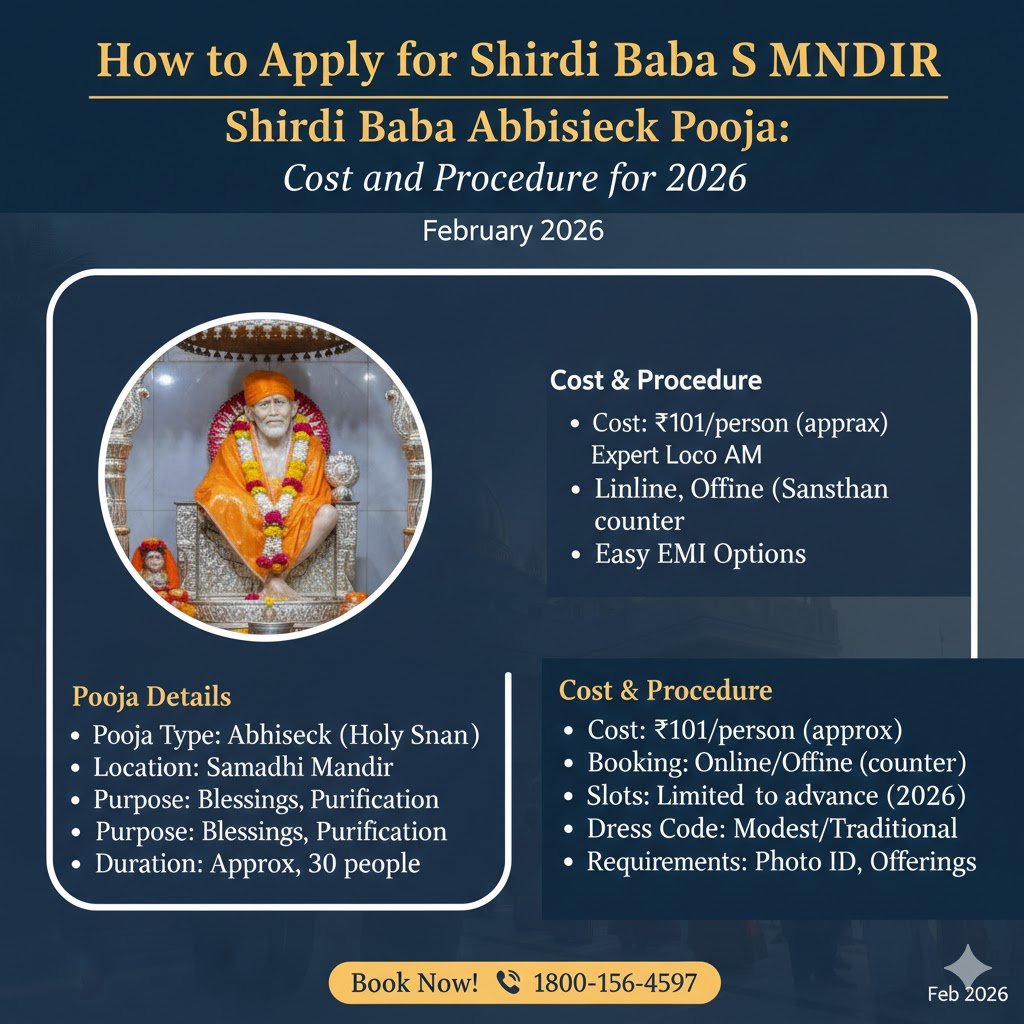 How to Apply for Shirdi Sai Baba Abhishek Pooja Cost and Procedure for 2026