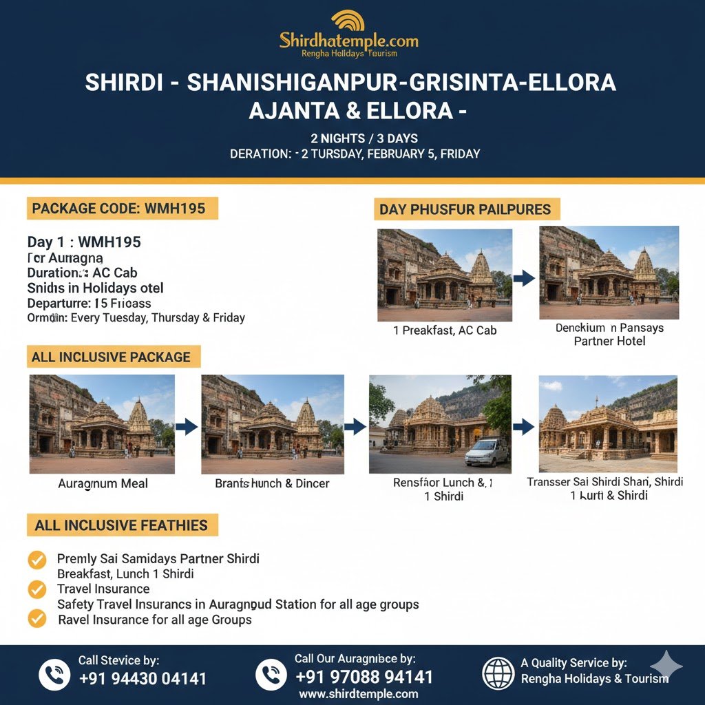 SHIRDI SHANISHINGANPUR GRISHNESHWAR-AJANTA ELLORA EX AURANGABAD 2026