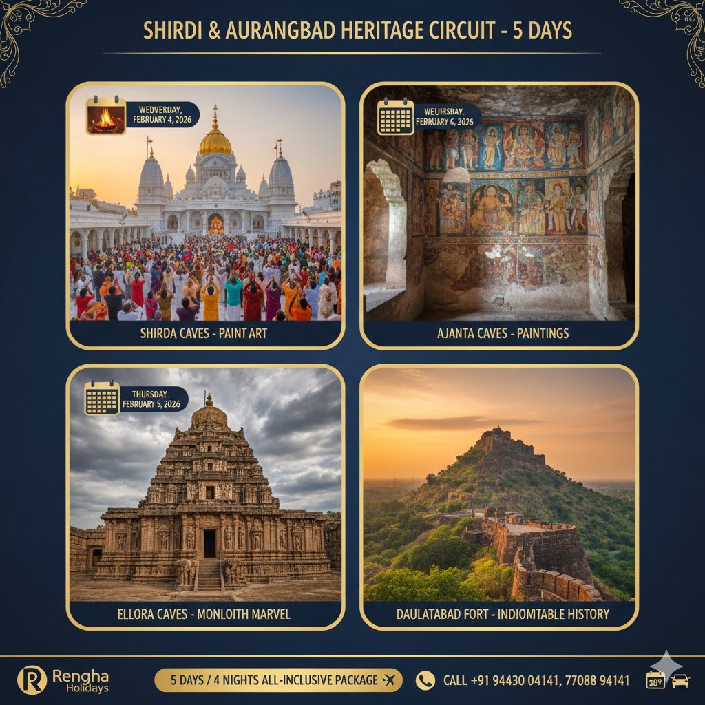 Shirdi Aurangabad UNESCO Heritage Circuit 5 Days 4 Nights 2026