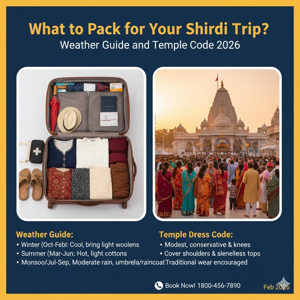 "What to Pack for Your Shirdi Trip? Weather Guide and Temple Dress Code 2026"